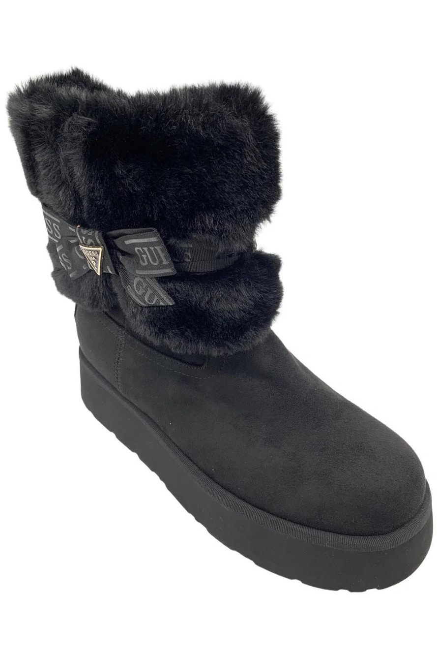 Guess Women's Denla Faux Fur Cozy Booties Black - Medium